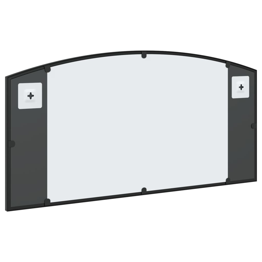 Sieninis veidrodis, juodos spalvos, 80x40cm, geležis, arkinis