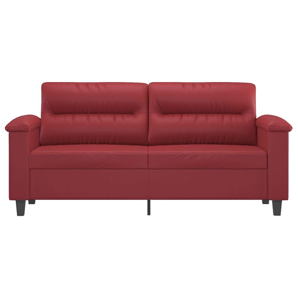 Dvivietė sofa, raudonojo vyno spalvos, 140cm, dirbtinė oda