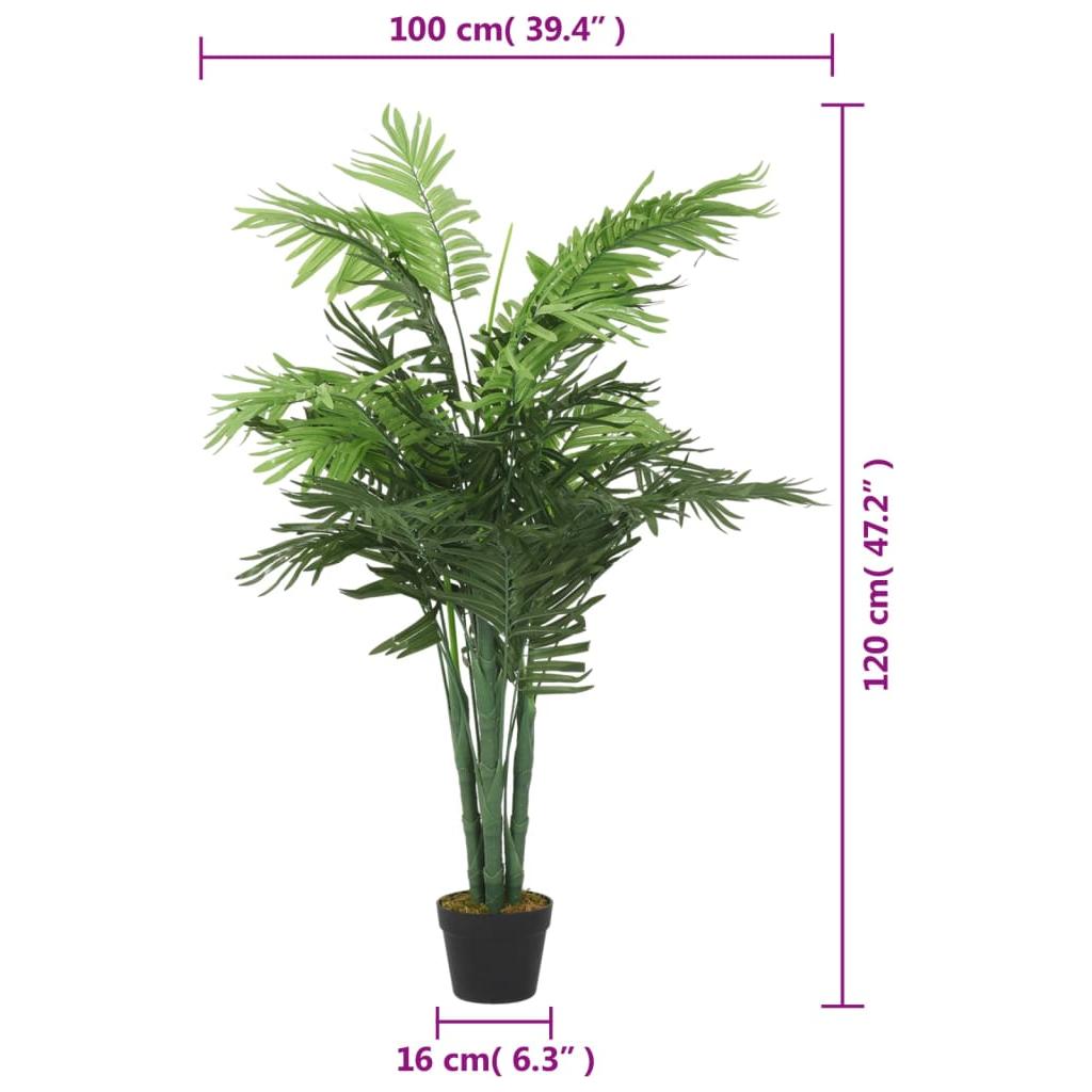 Dirbtinė palmė, žalios spalvos, 120 cm, 28 lapų