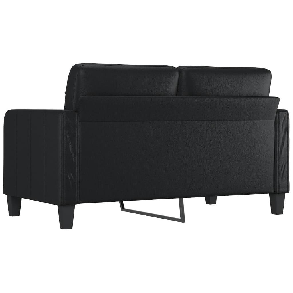 Dvivietė sofa, juodos spalvos, 140cm, dirbtinė oda
