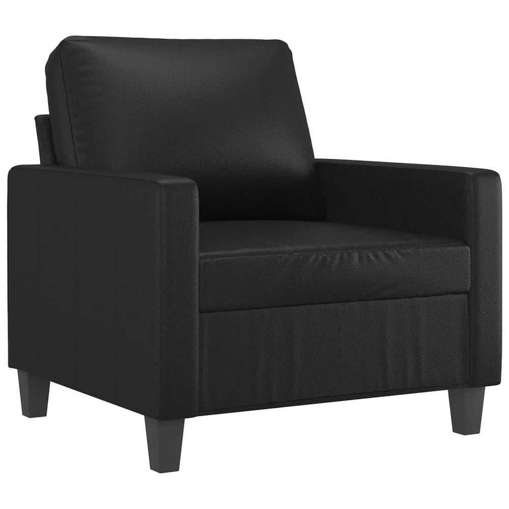 Krėslas, juodos spalvos, 60cm, dirbtinė oda