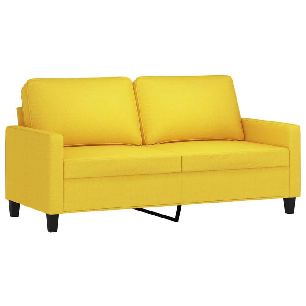 Dvivietė sofa, šviesiai geltonos spalvos, 140cm, audinys