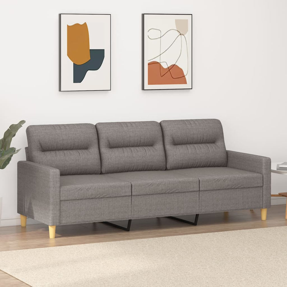 Trivietė sofa, taupe spalvos, 180cm, audinys