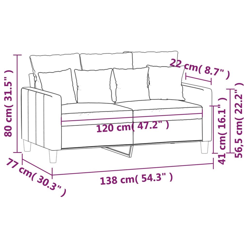 Dvivietė sofa, šviesiai pilkos spalvos, 120cm, aksomas