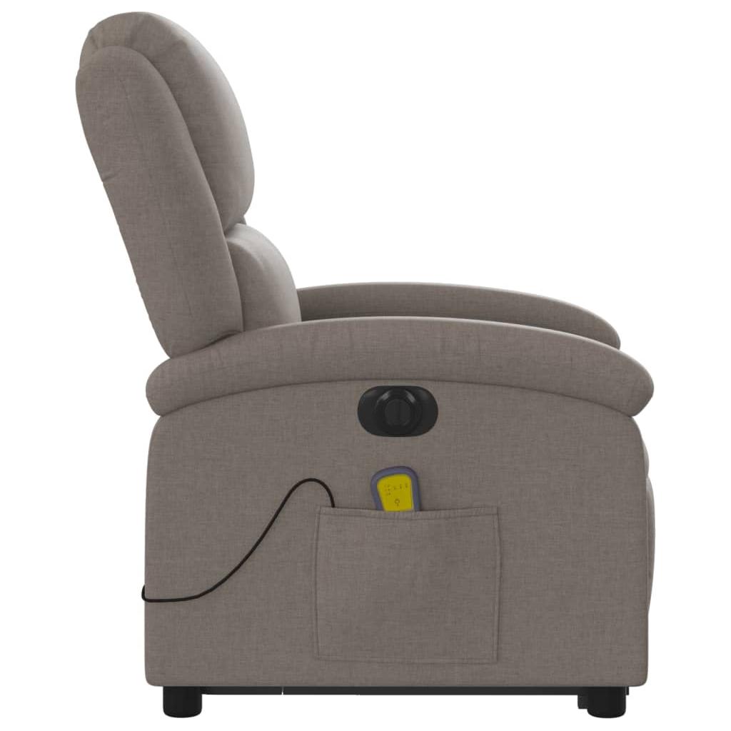 Atsistojantis elektrinis masažinis krėslas, taupe, audinys