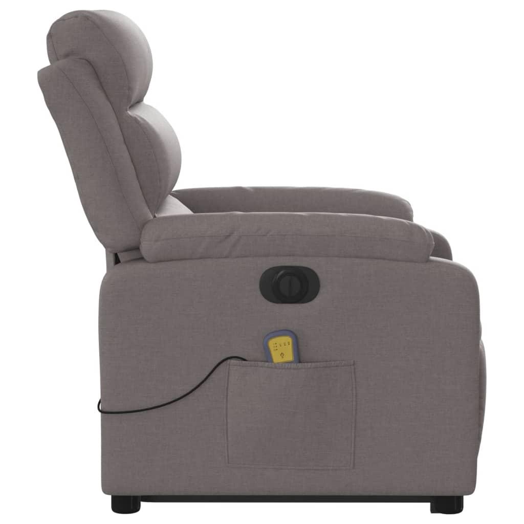 Atsistojantis elektrinis masažinis krėslas, taupe, audinys