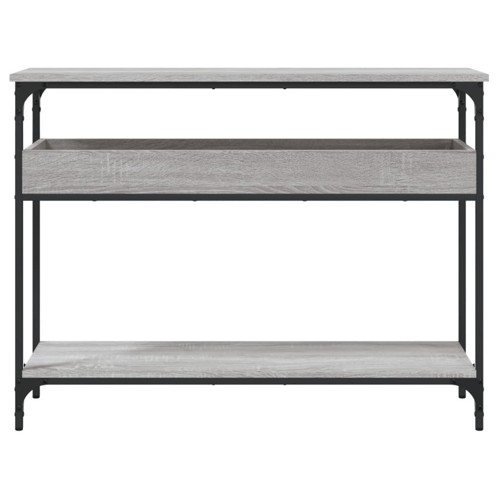 Konsolinis staliukas su lentyna, pilkas, 100x29x75cm, mediena