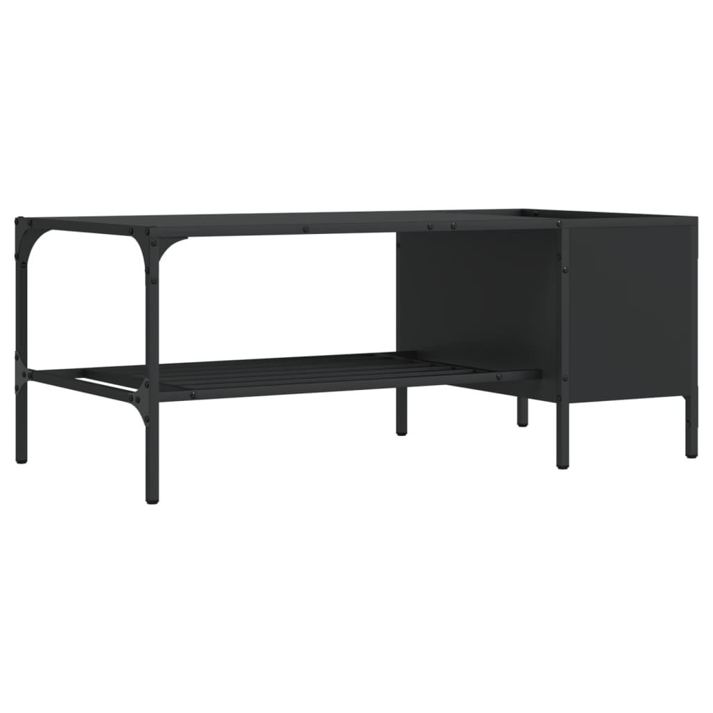 Kavos staliukas su lentyna, juodas, 100x51x40cm, mediena