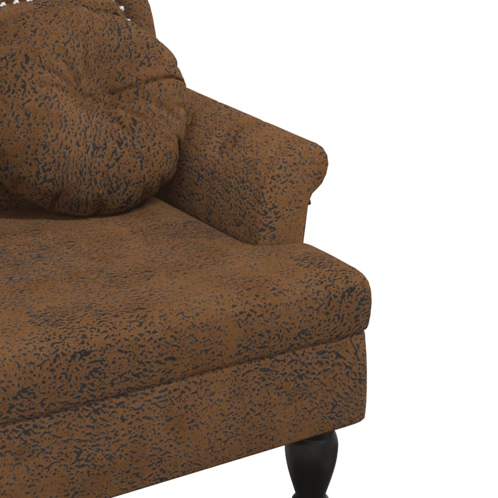 Suoliukas su pagalvėlėmis, rudas, 120,5x65x75cm, dirbtinė oda