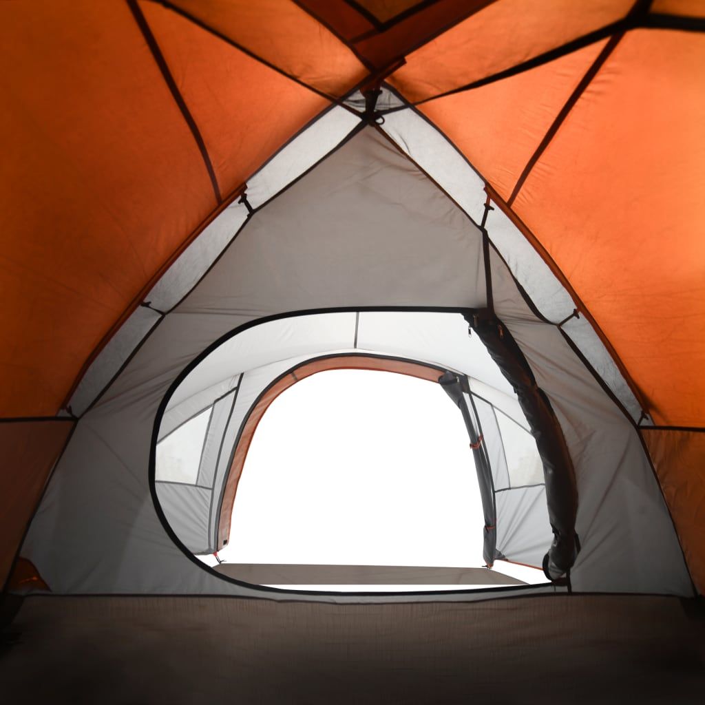 Keturvietė stovyklavimo palapinė, pilka/oranžinė, 300x250x132cm
