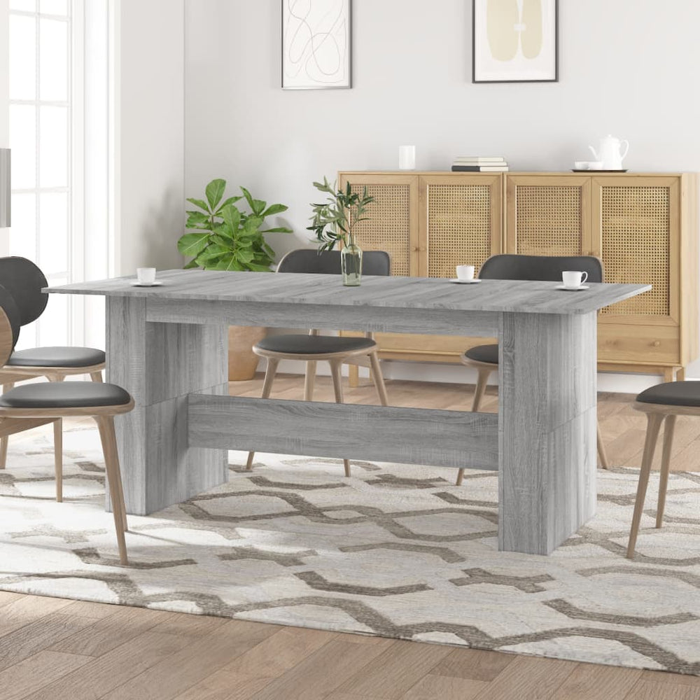 Valgomojo stalas, pilkas ąžuolo, 180x90x76cm, apdirbta mediena