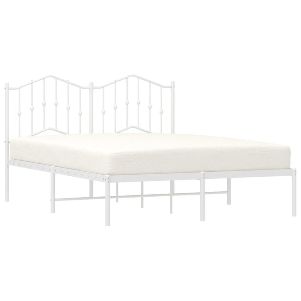 Metalinis lovos rėmas su galvūgaliu, baltos spalvos, 150x200cm
