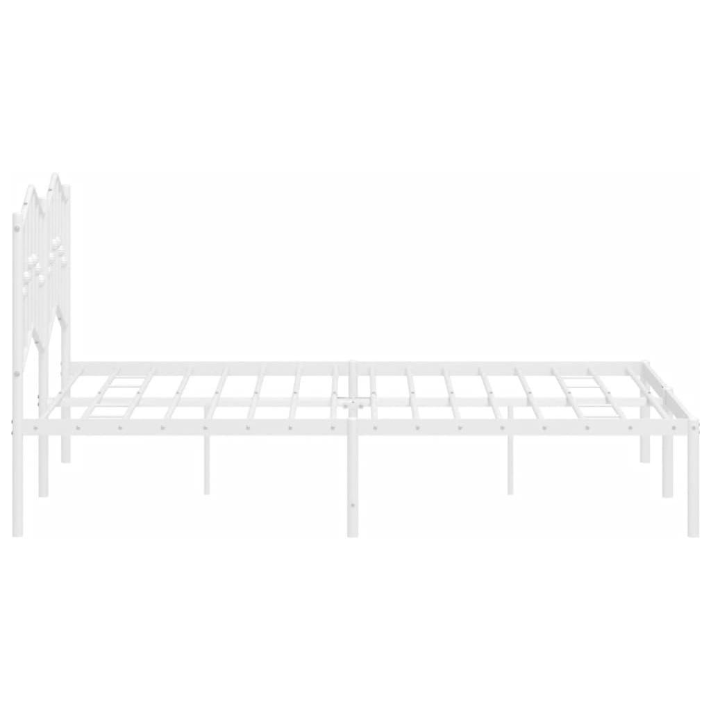Metalinis lovos rėmas su galvūgaliu, baltos spalvos, 150x200cm