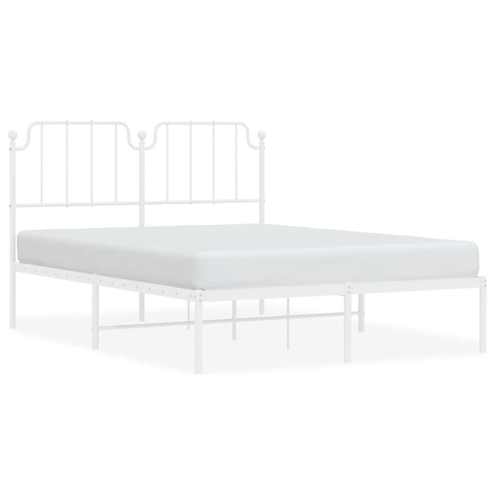 Metalinis lovos rėmas su galvūgaliu, baltos spalvos, 140x200cm
