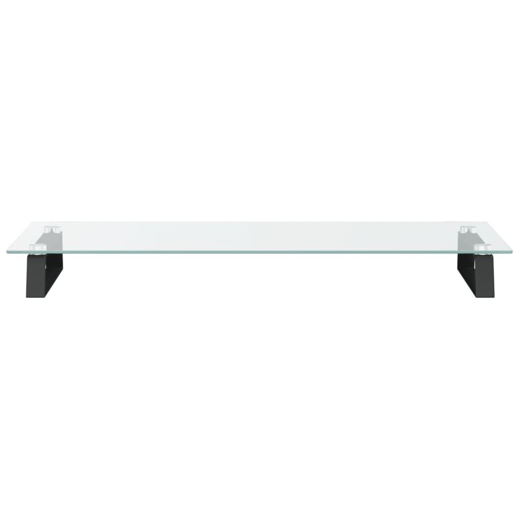 Monitoriaus stovas, juodas, 80x35x8cm, stiklas ir metalas