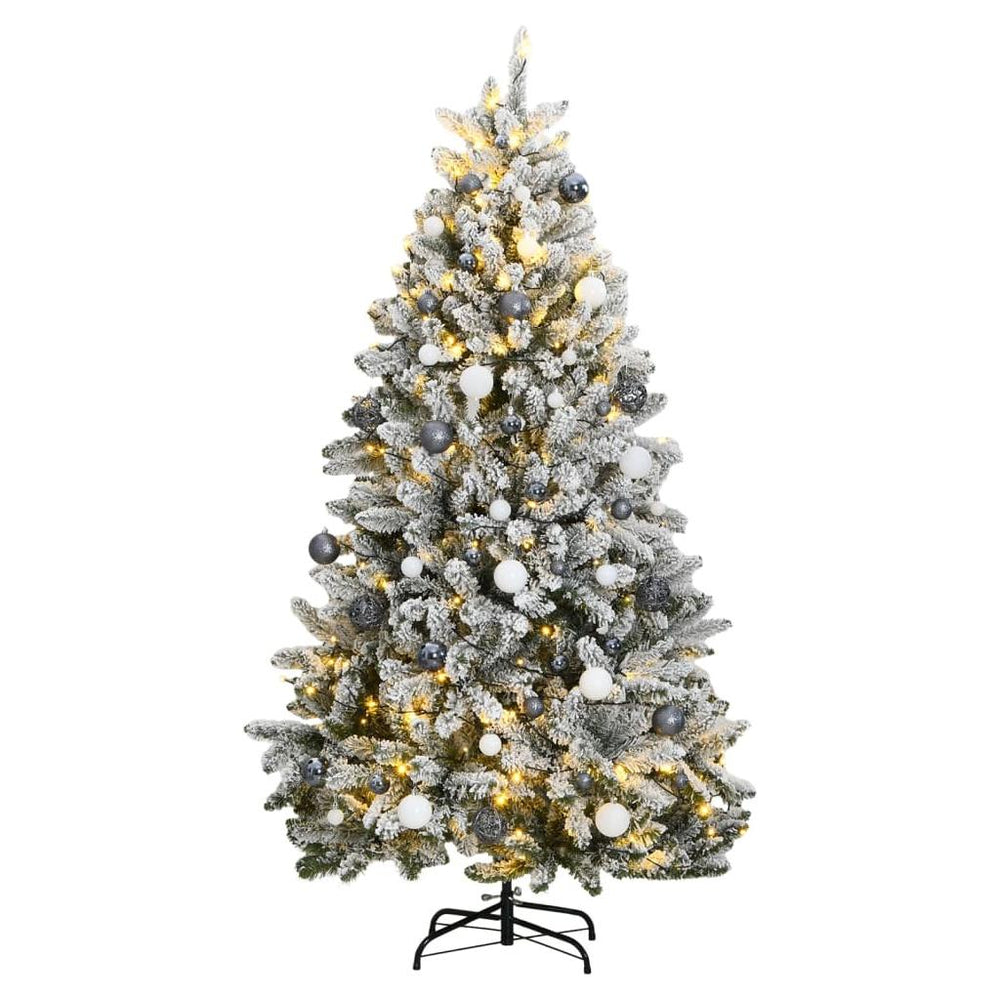 Kalėdų eglutė su šarnyrinėmis šakomis/LED/žaisliukais, 270cm
