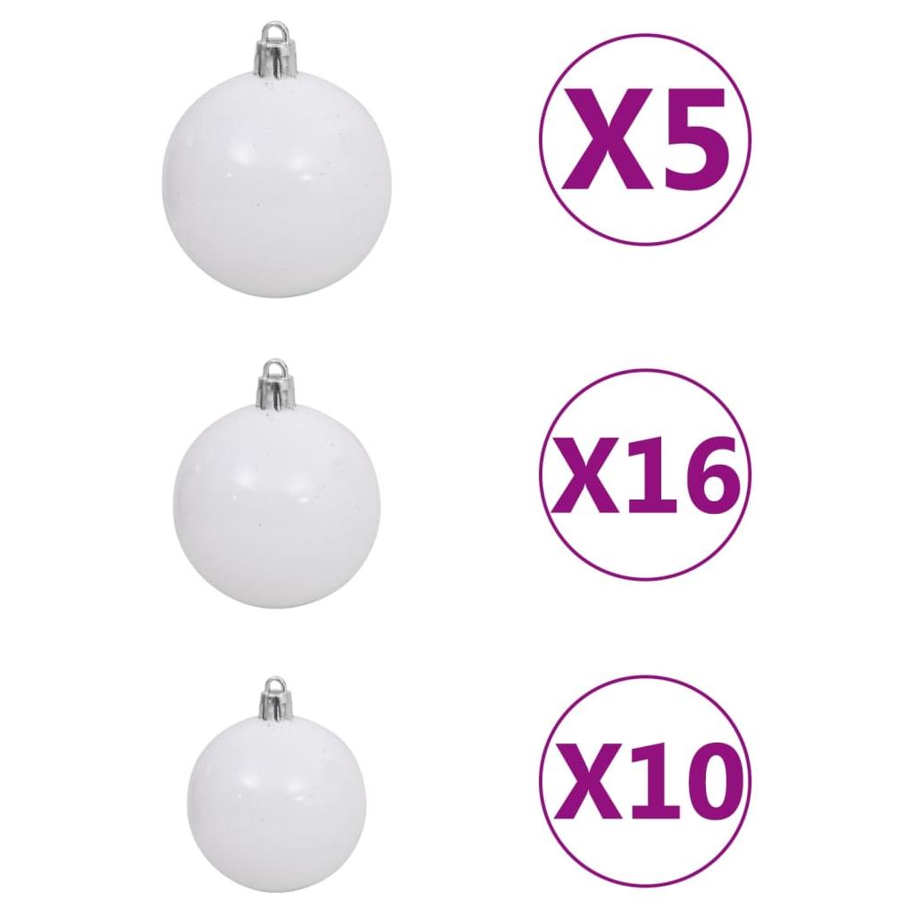 Kalėdų eglutė su šarnyrinėmis šakomis/LED/žaisliukais, 270cm