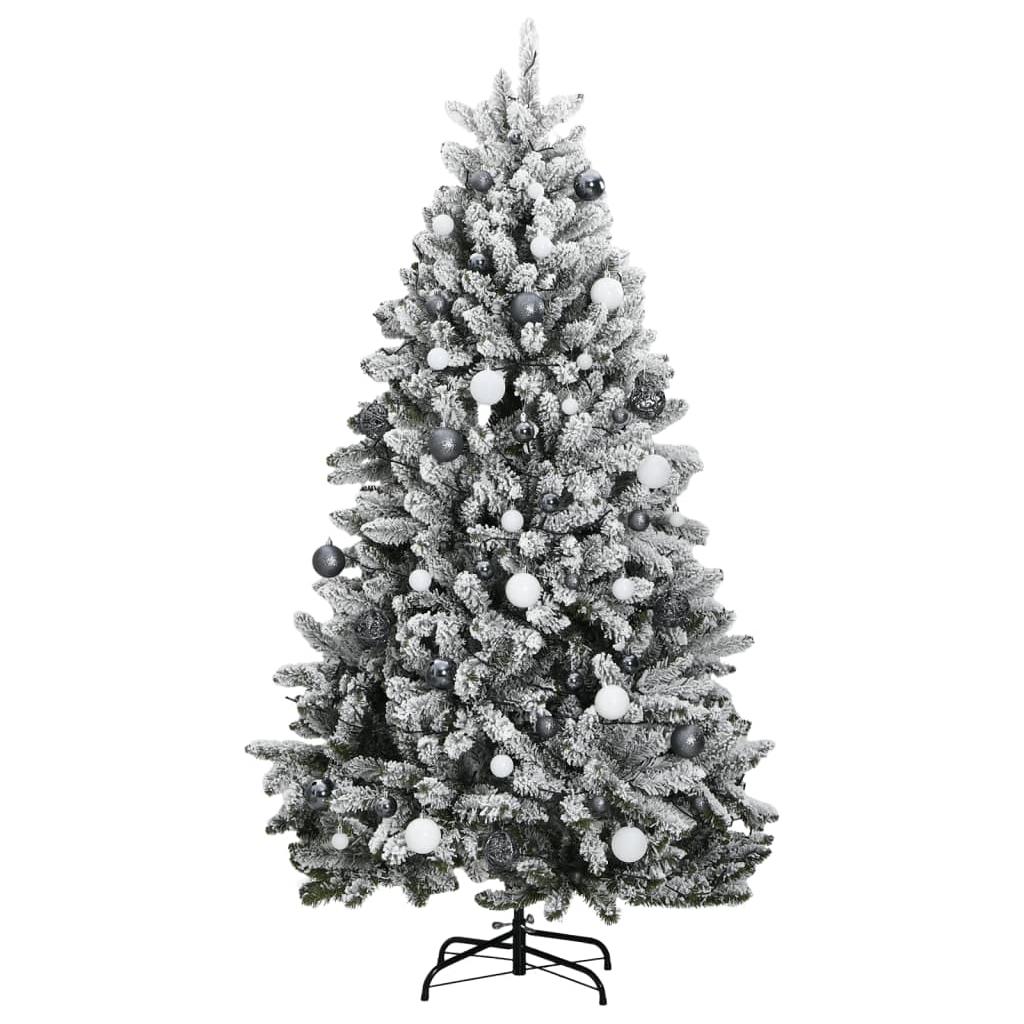 Kalėdų eglutė su šarnyrinėmis šakomis/LED/žaisliukais, 270cm