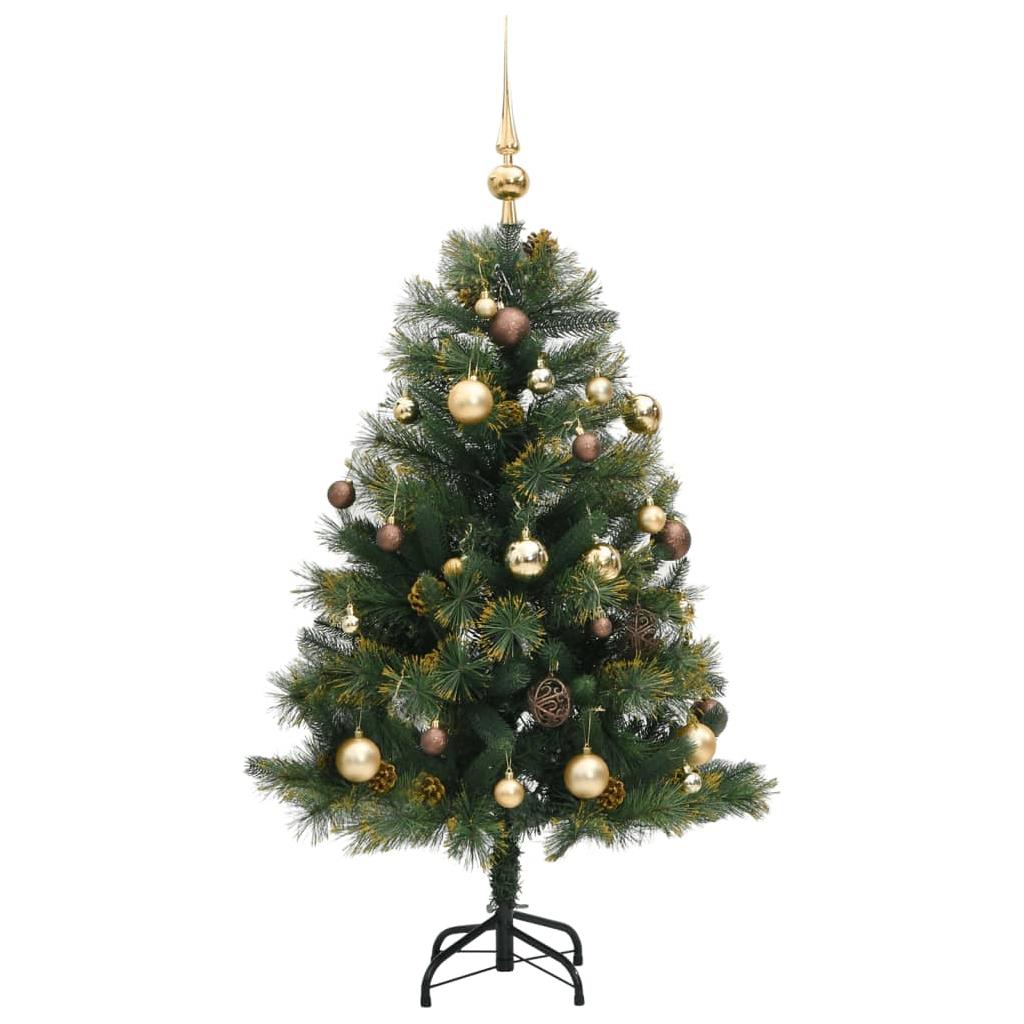 Kalėdų eglutė su šarnyrinėmis šakomis/LED/žaisliukais, 120cm
