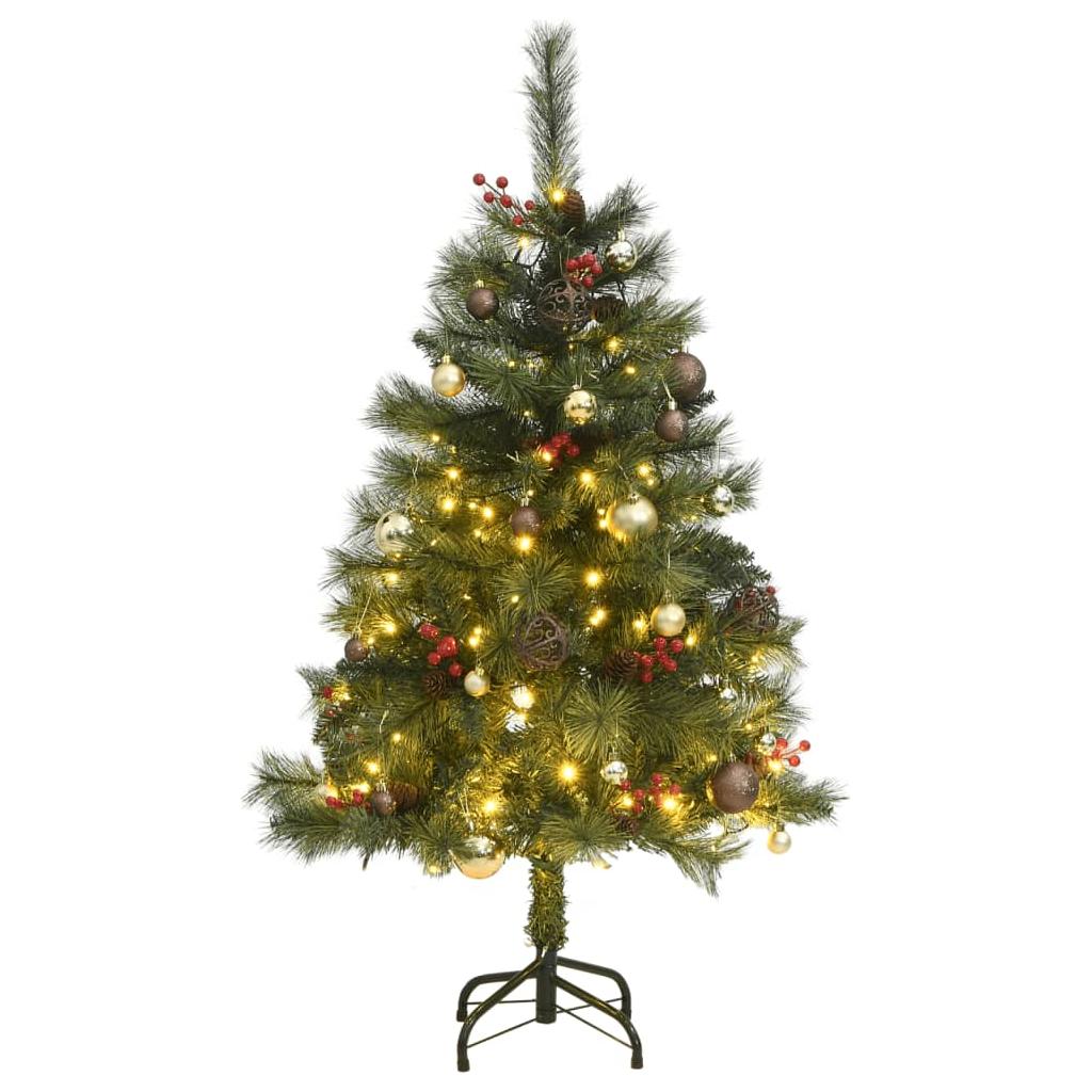 Kalėdų eglutė su šarnyrinėmis šakomis/LED/žaisliukais, 120cm