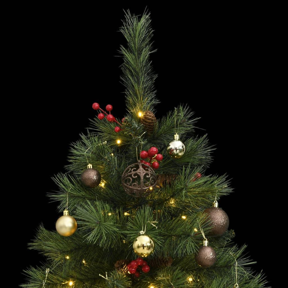 Kalėdų eglutė su šarnyrinėmis šakomis/LED/žaisliukais, 120cm