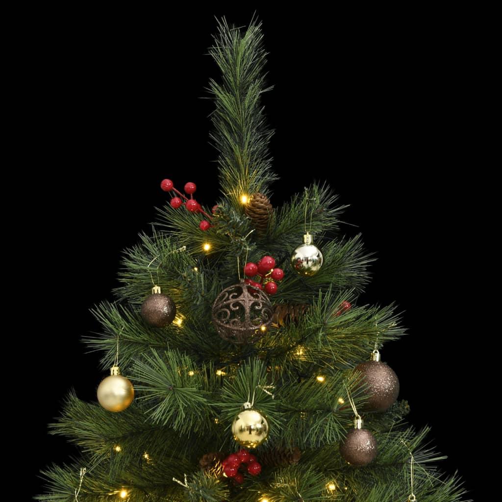 Kalėdų eglutė su šarnyrinėmis šakomis/LED/žaisliukais, 120cm