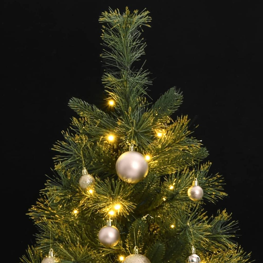 Kalėdų eglutė su šarnyrinėmis šakomis/LED/žaisliukais, 120cm
