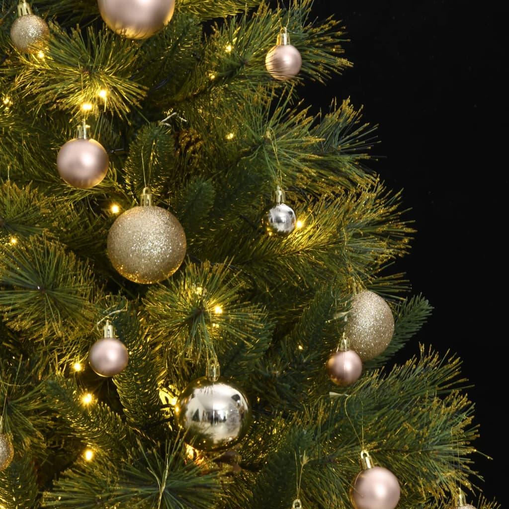Kalėdų eglutė su šarnyrinėmis šakomis/LED/žaisliukais, 120cm