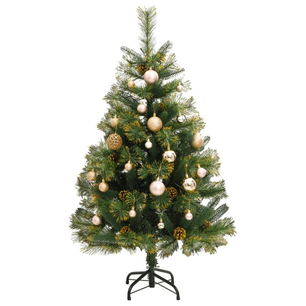 Kalėdų eglutė su šarnyrinėmis šakomis/LED/žaisliukais, 120cm