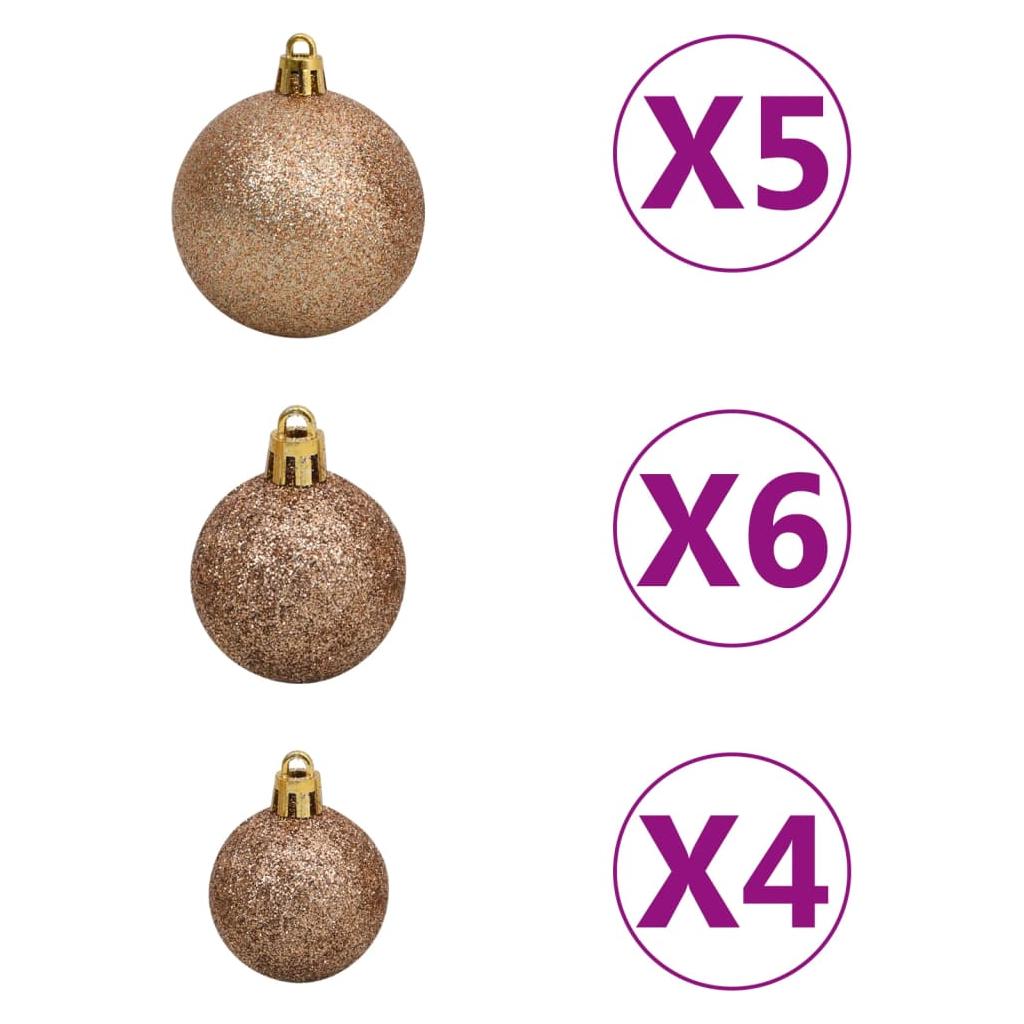 Kalėdų eglutė su šarnyrinėmis šakomis/LED/žaisliukais, 120cm
