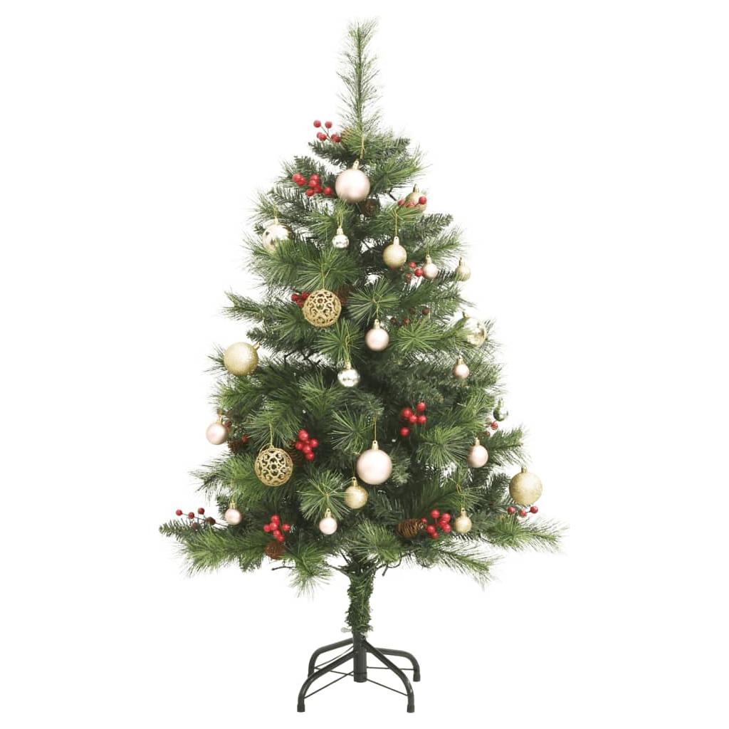 Kalėdų eglutė su šarnyrinėmis šakomis/LED/žaisliukais, 120cm