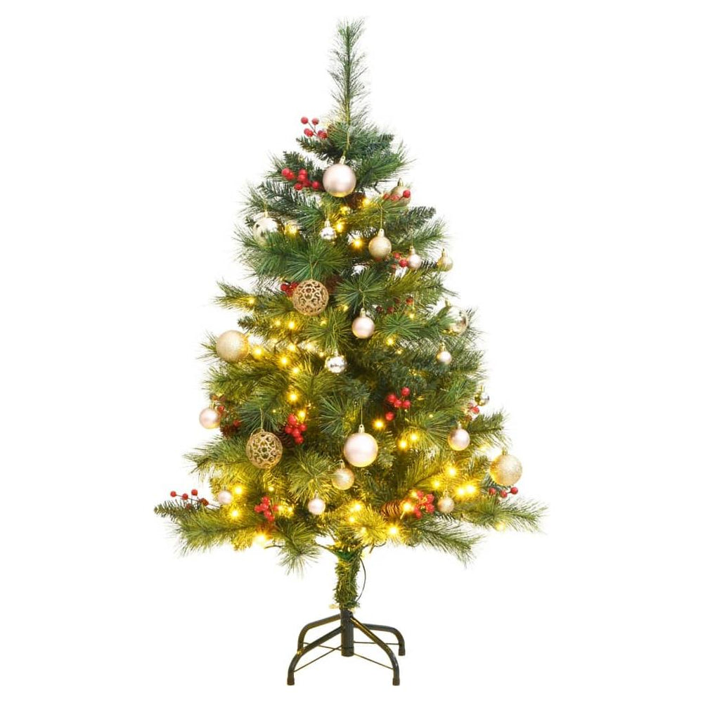 Kalėdų eglutė su šarnyrinėmis šakomis/LED/žaisliukais, 150cm