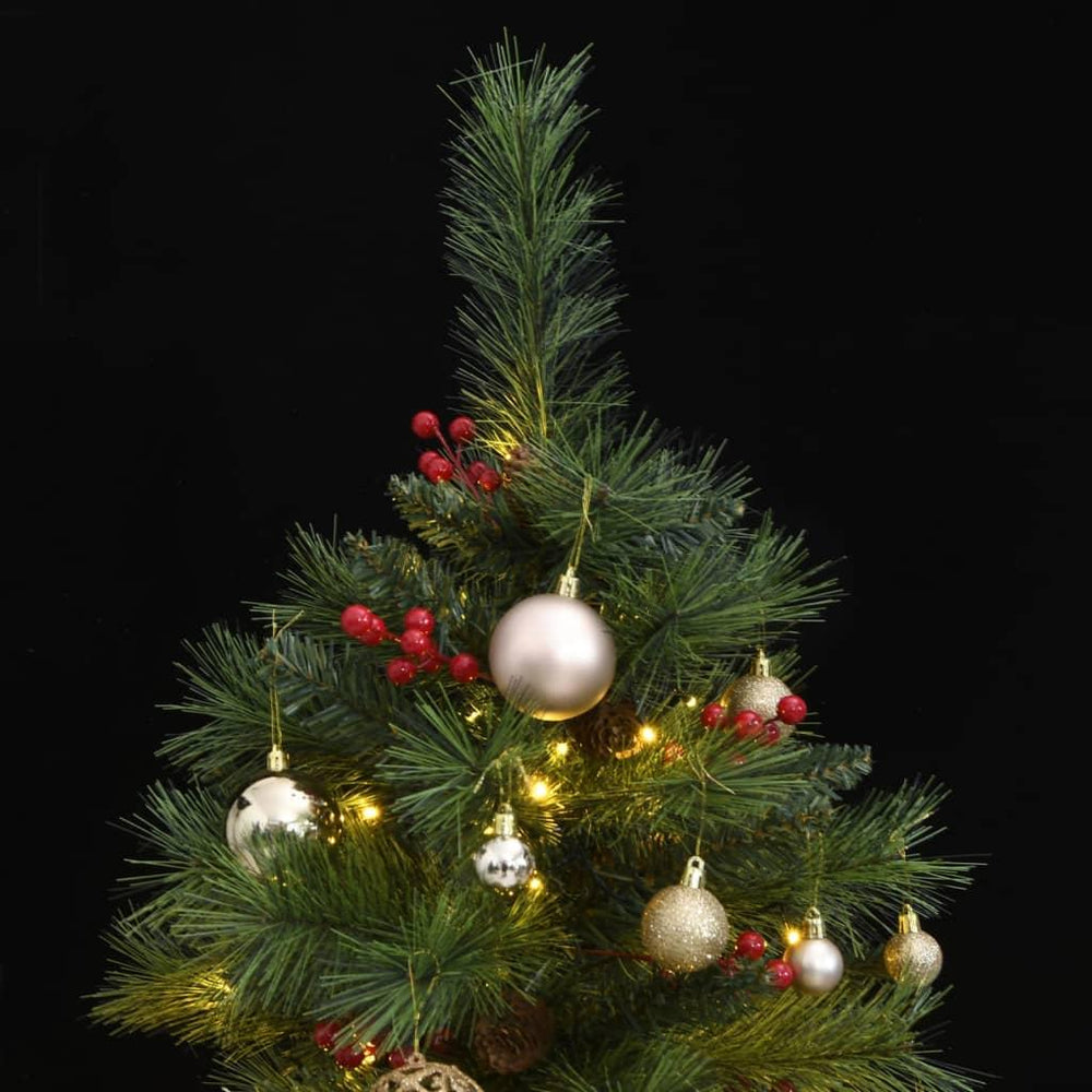 Kalėdų eglutė su šarnyrinėmis šakomis/LED/žaisliukais, 150cm