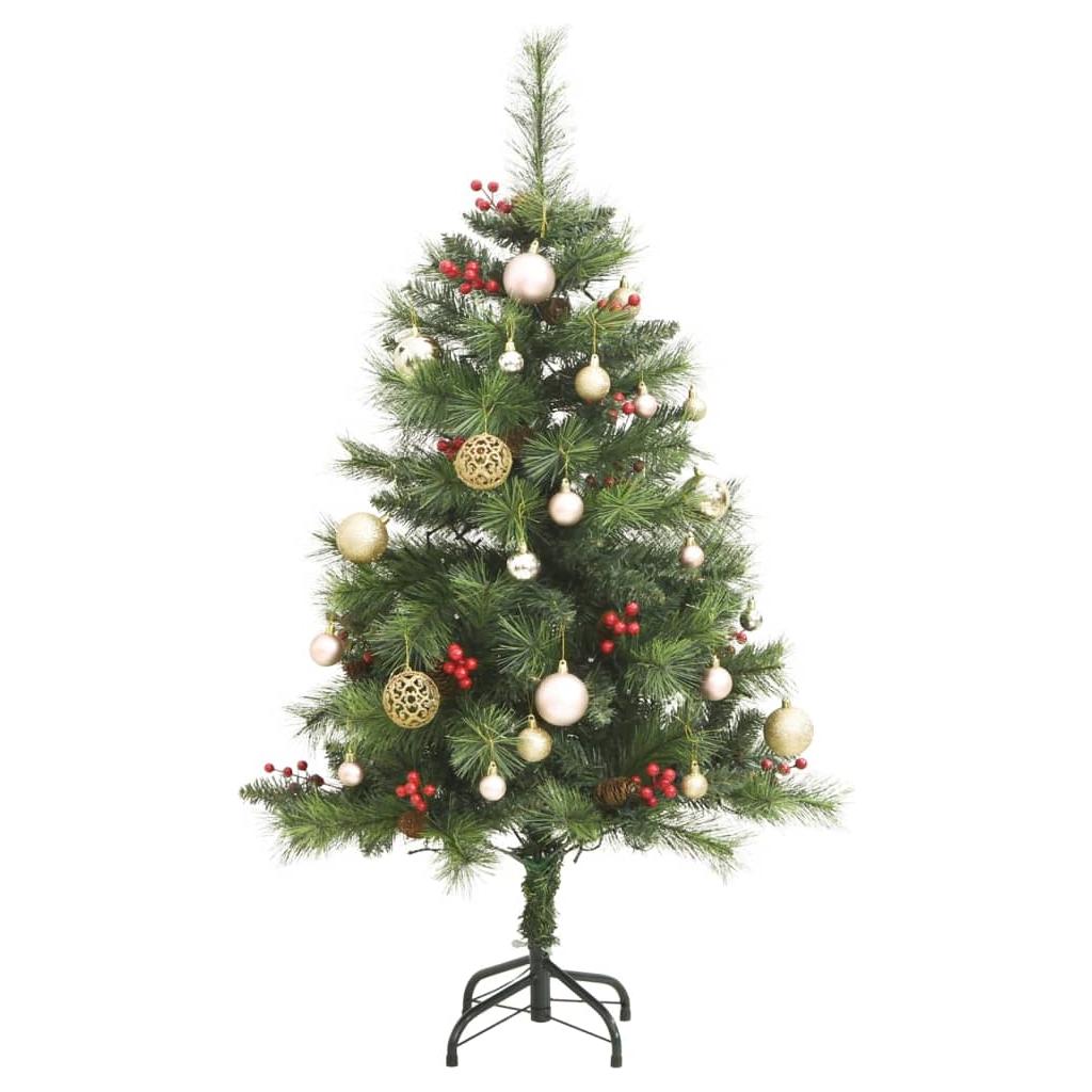 Kalėdų eglutė su šarnyrinėmis šakomis/LED/žaisliukais, 150cm