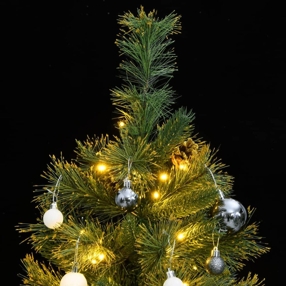Kalėdų eglutė su šarnyrinėmis šakomis/LED/žaisliukais, 150cm
