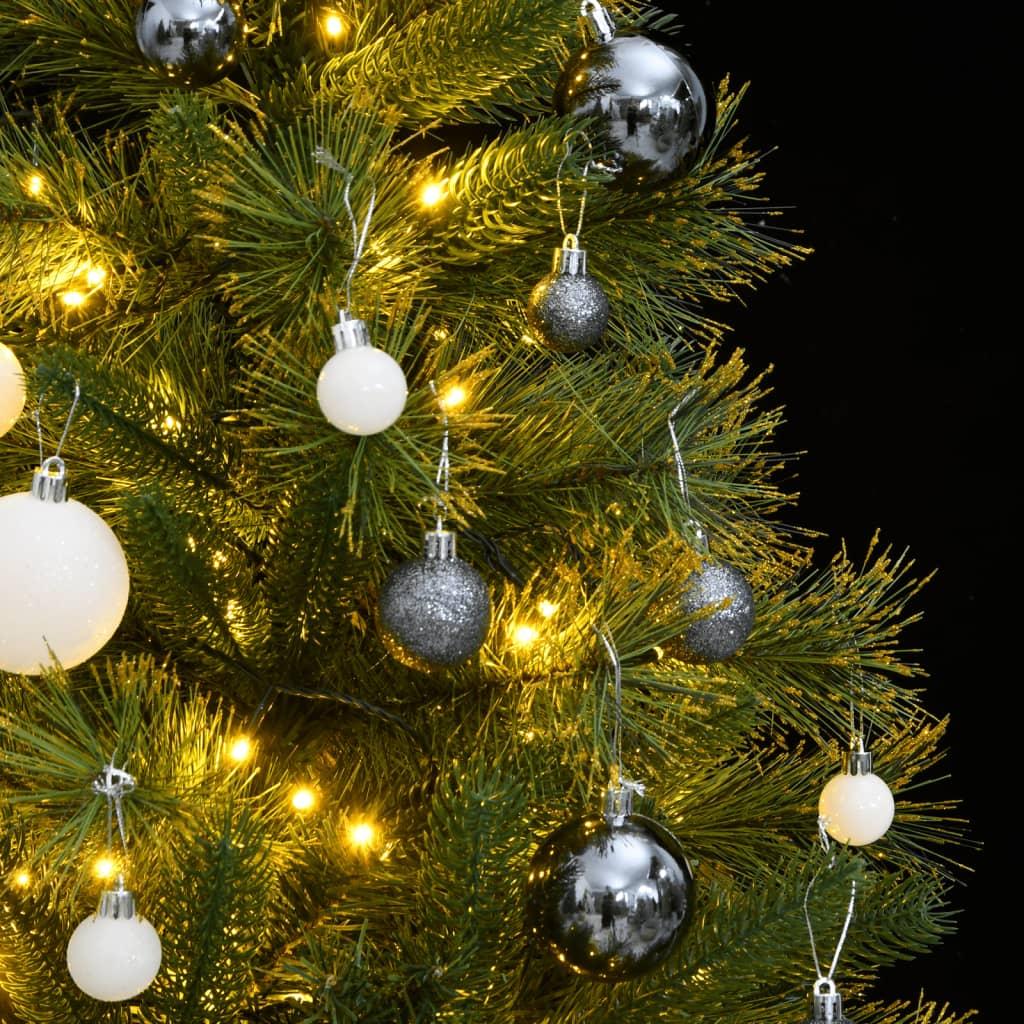 Kalėdų eglutė su šarnyrinėmis šakomis/LED/žaisliukais, 150cm