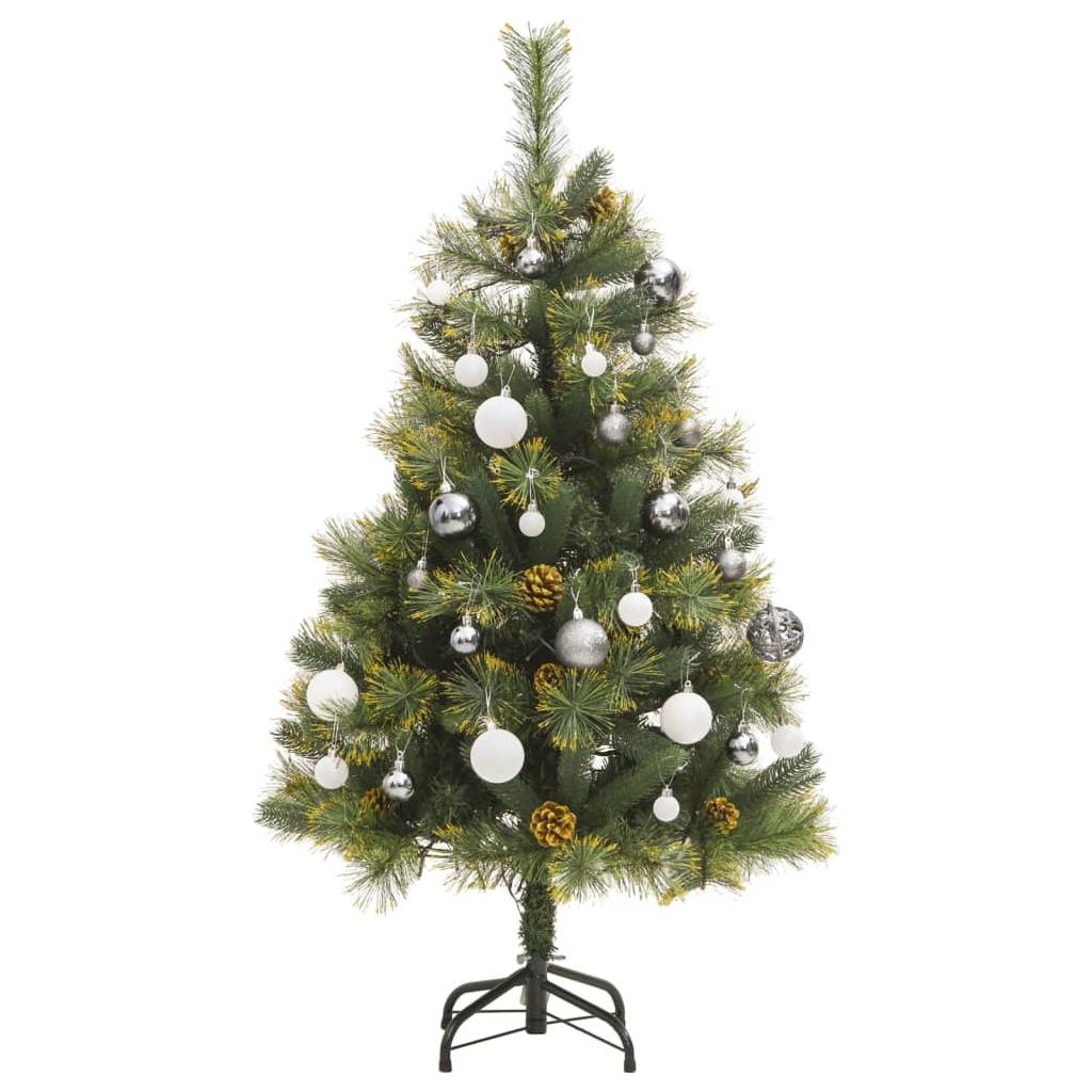 Kalėdų eglutė su šarnyrinėmis šakomis/LED/žaisliukais, 150cm