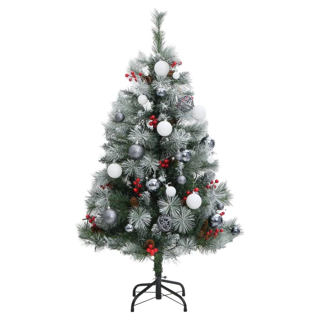 Kalėdų eglutė su šarnyrinėmis šakomis/LED/žaisliukais, 120cm
