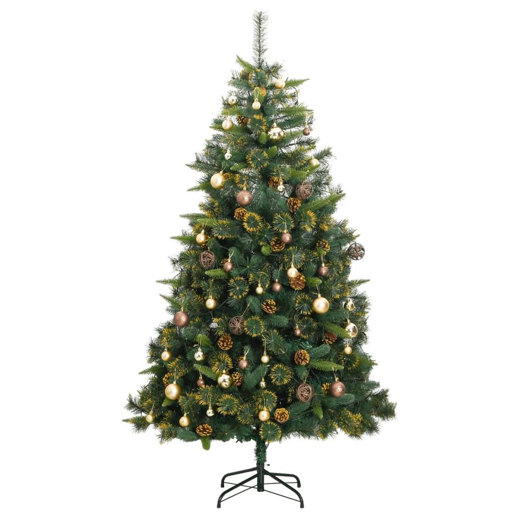 Kalėdų eglutė su šarnyrinėmis šakomis/LED/žaisliukais, 240cm