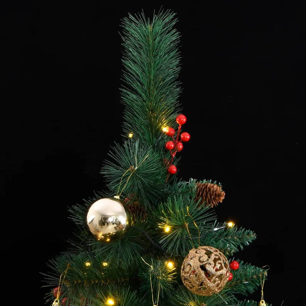 Kalėdų eglutė su šarnyrinėmis šakomis/LED/žaisliukais, 180cm