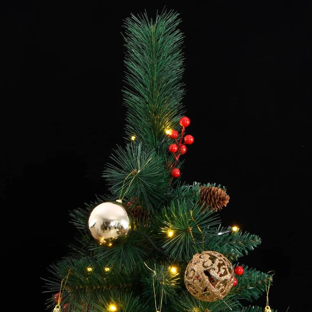 Kalėdų eglutė su šarnyrinėmis šakomis/LED/žaisliukais, 180cm