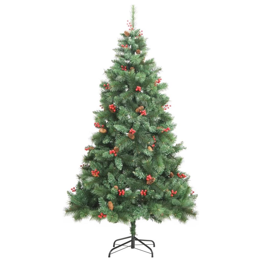Kalėdų eglutė su šarnyrinėmis šakomis/LED/žaisliukais, 180cm