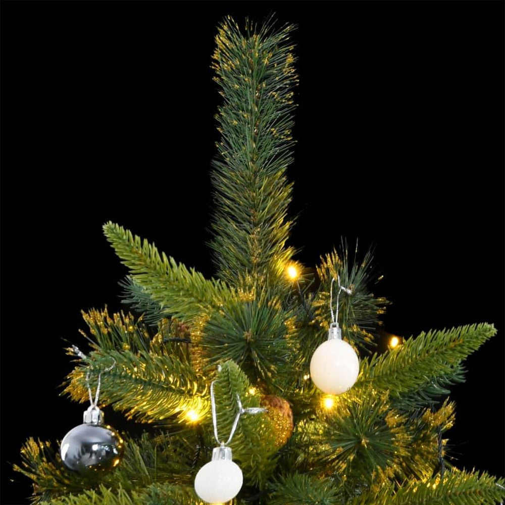 Kalėdų eglutė su šarnyrinėmis šakomis/LED/žaisliukais, 240cm