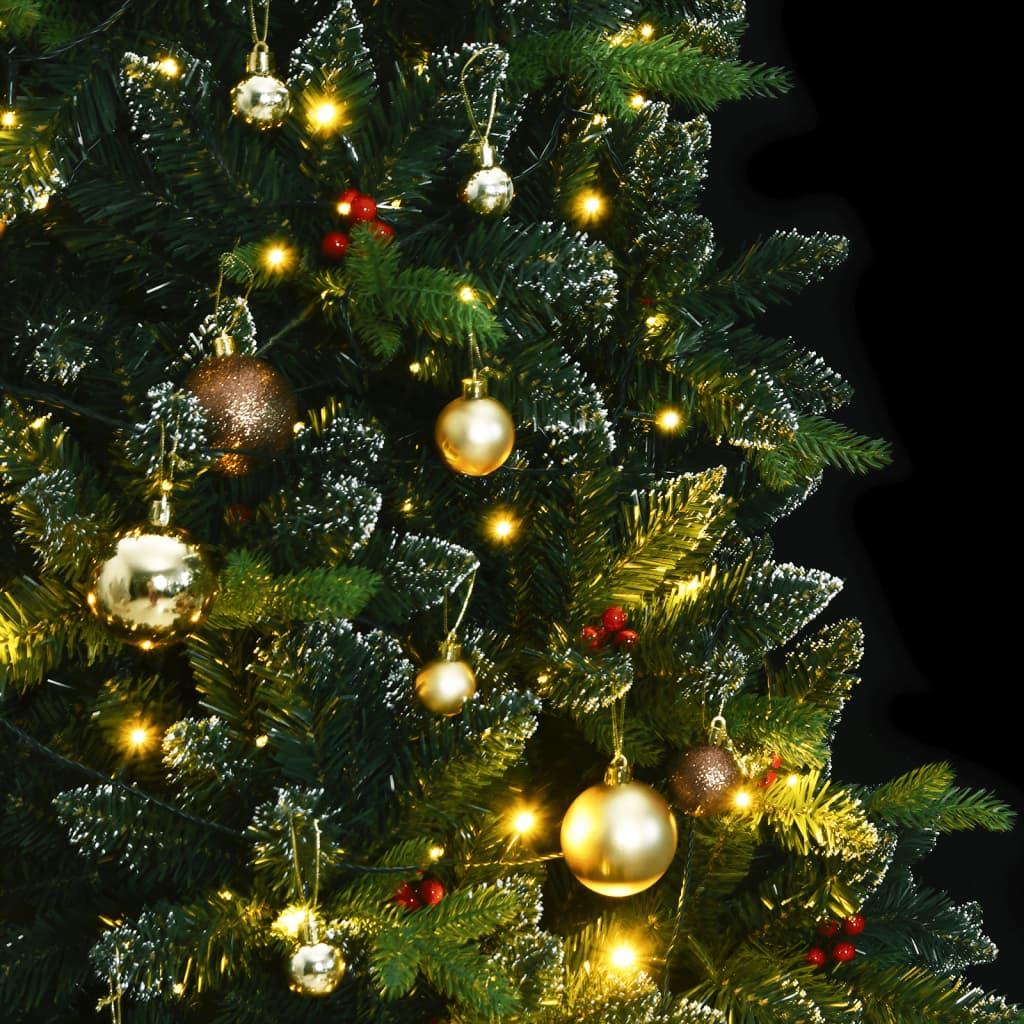 Kalėdų eglutė su šarnyrinėmis šakomis/LED/žaisliukais, 150cm