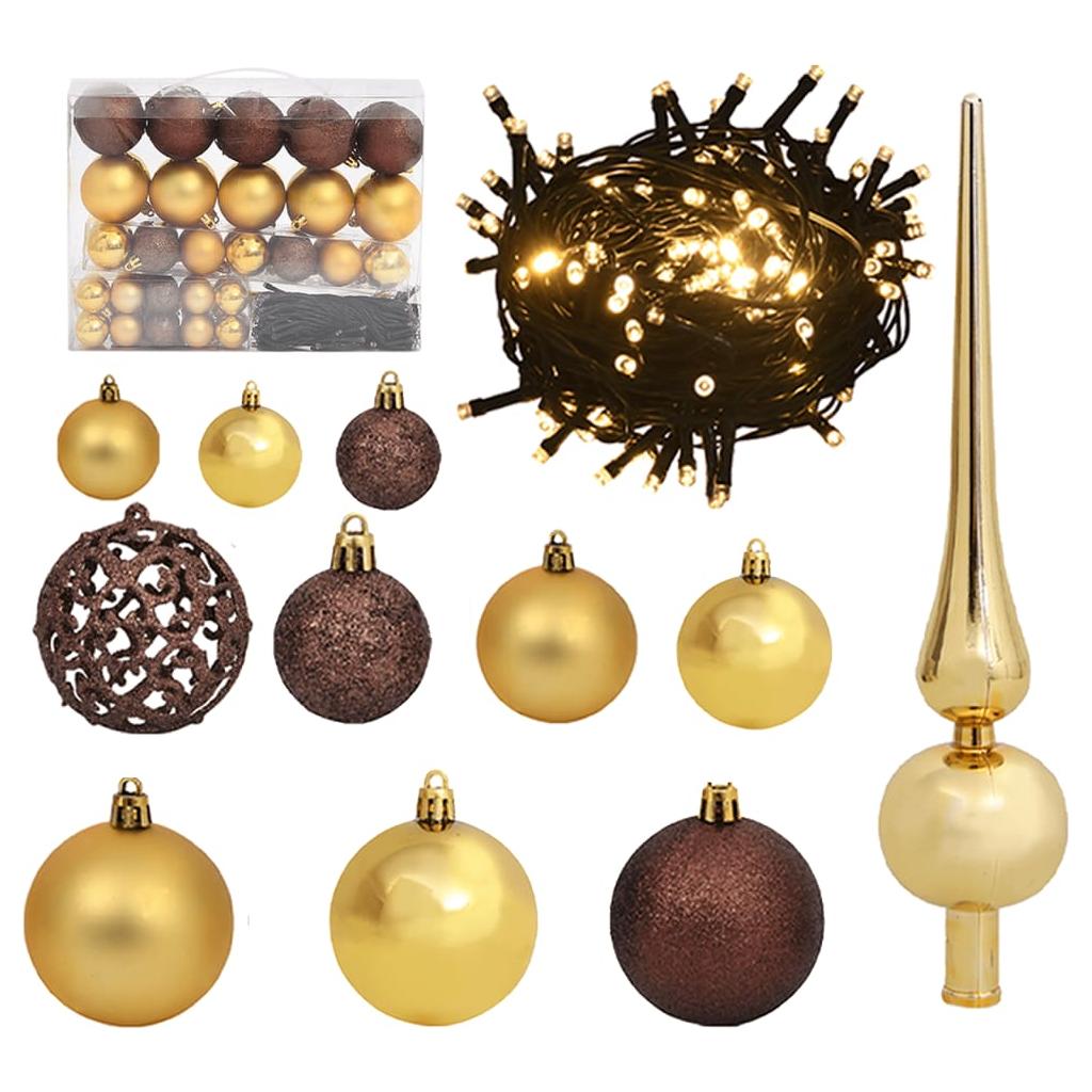 Kalėdų eglutė su šarnyrinėmis šakomis/LED/žaisliukais, 150cm