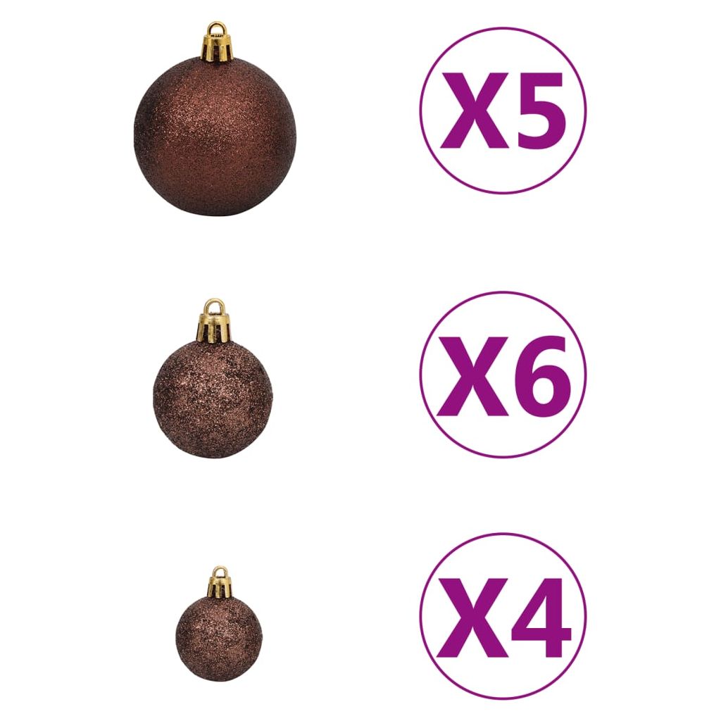 Kalėdų eglutė su šarnyrinėmis šakomis/LED/žaisliukais, 150cm