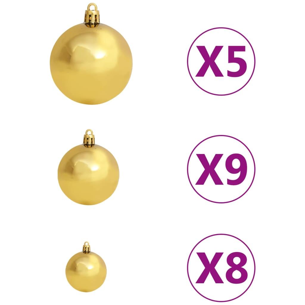 Kalėdų eglutė su šarnyrinėmis šakomis/LED/žaisliukais, 120cm