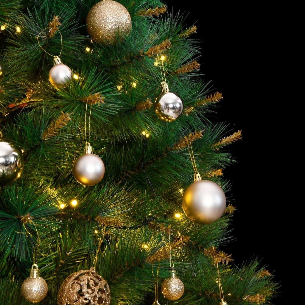 Kalėdų eglutė su šarnyrinėmis šakomis/LED/žaisliukais, 120cm