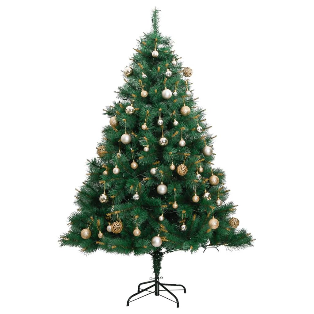 Kalėdų eglutė su šarnyrinėmis šakomis/LED/žaisliukais, 120cm