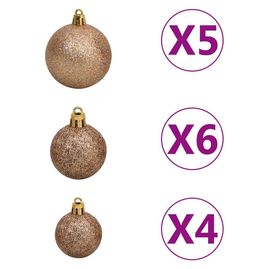 Kalėdų eglutė su šarnyrinėmis šakomis/LED/žaisliukais, 120cm